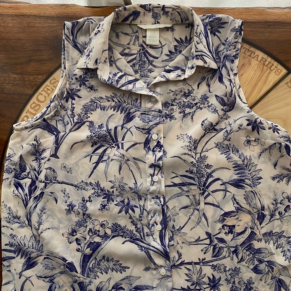Sheer botanical blouse